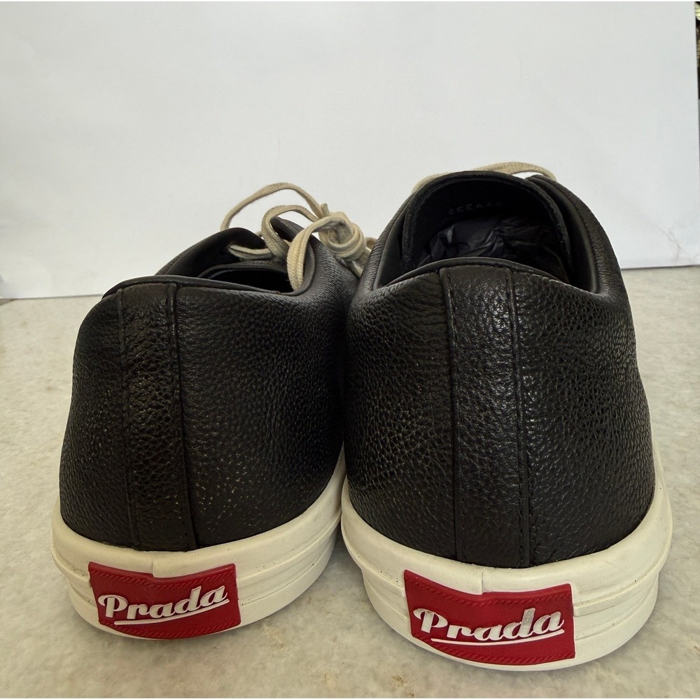 Prada 2EE448 Age Effect Men's Black Nappa Leather Sneakers Shoes, Size 9 - Picture 7 of 16